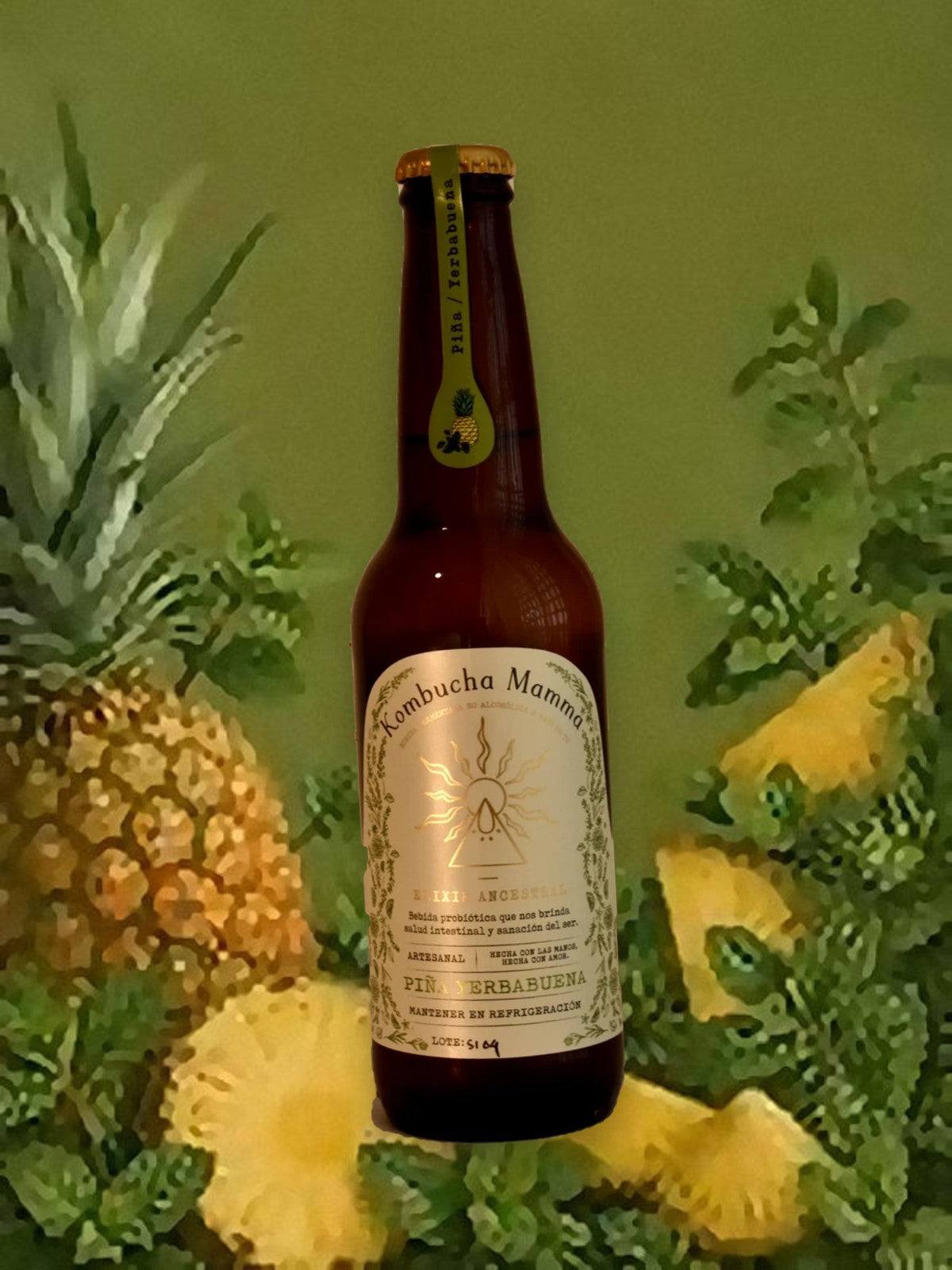 Kombuchita 355 ml de Piña + Yerbabuena